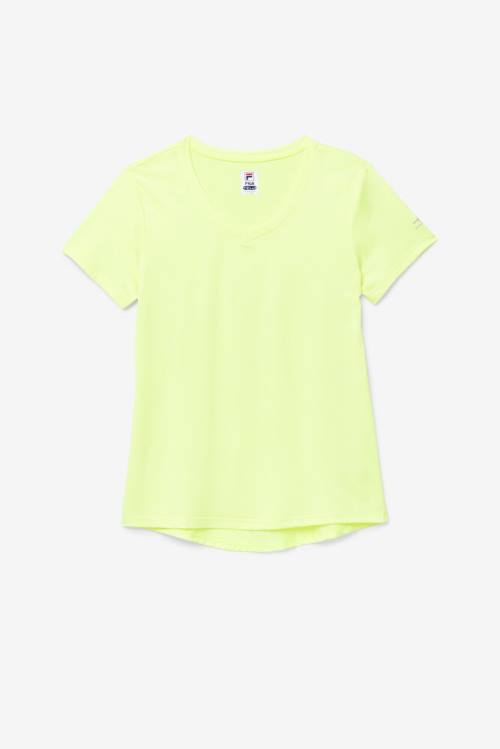Fila Pickleball Silky V-neck Naisten T Paidat Keltainen | Fila631CL