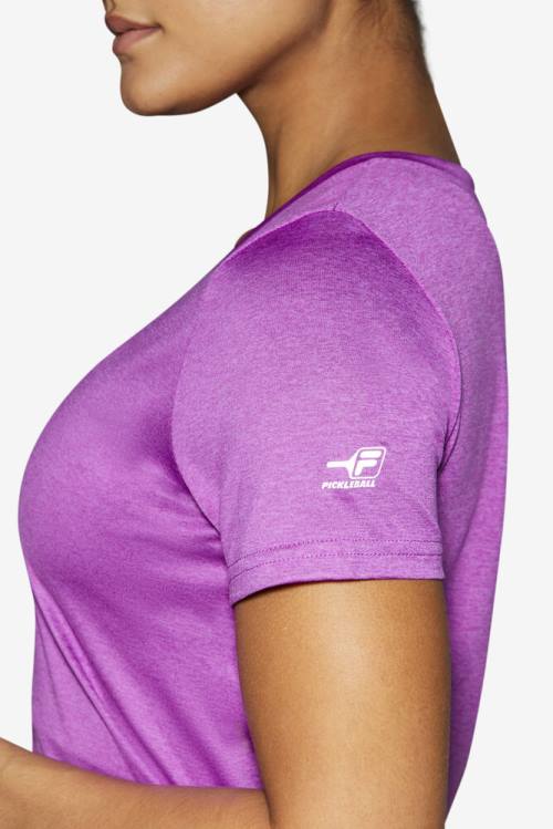 Fila Pickleball Silky V-neck Naisten T Paidat Violetit Vihreä | Fila982AQ