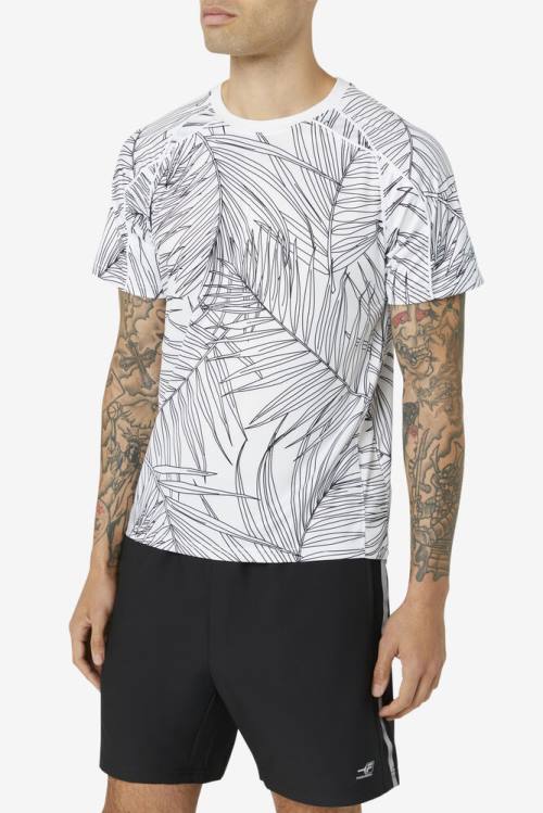 Fila Pickleball Sleeve Crew Miesten T Paidat Valkoinen | Fila380KT