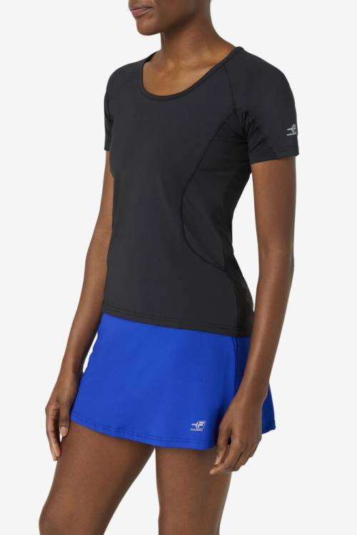 Fila Pickleball Sleeve Top Naisten T Paidat Mustat | Fila547VK
