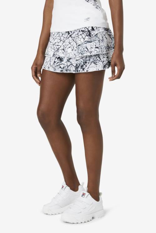Fila Pickleball Tiered Printed Skort Naisten Hameet Valkoinen | Fila214UM