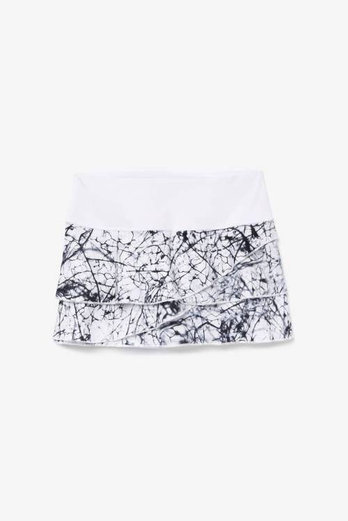 Fila Pickleball Tiered Printed Skort Naisten Hameet Valkoinen | Fila214UM