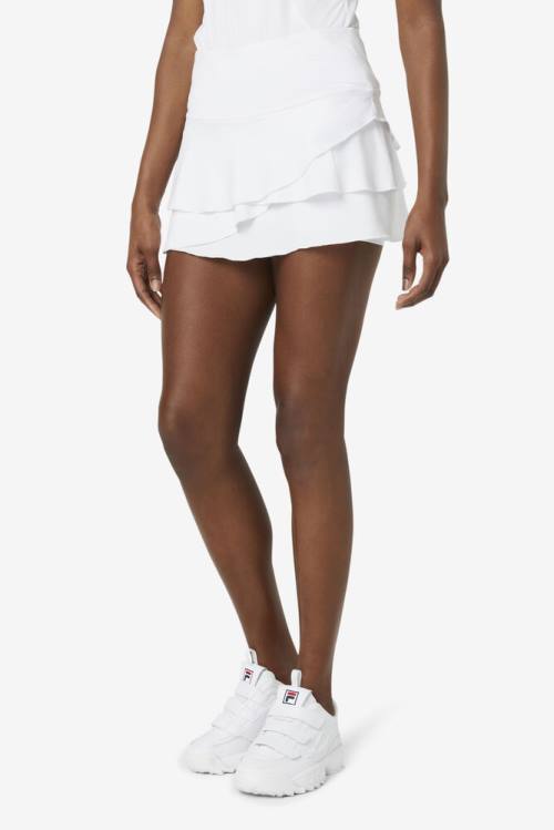 Fila Pickleball Tiered Printed Skort Naisten Hameet Valkoinen | Fila485HT