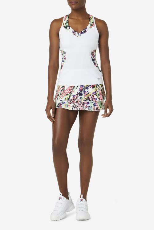 Fila Pickleball Tiered Printed Skort Naisten Hameet Monivärinen Valkoinen | Fila927OJ