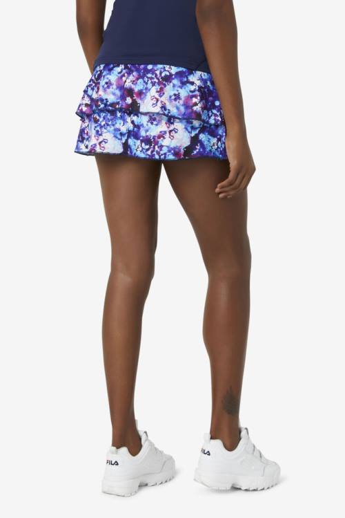 Fila Pickleball Tiered Printed Skort Naisten Hameet Laivastonsininen | Fila946PN