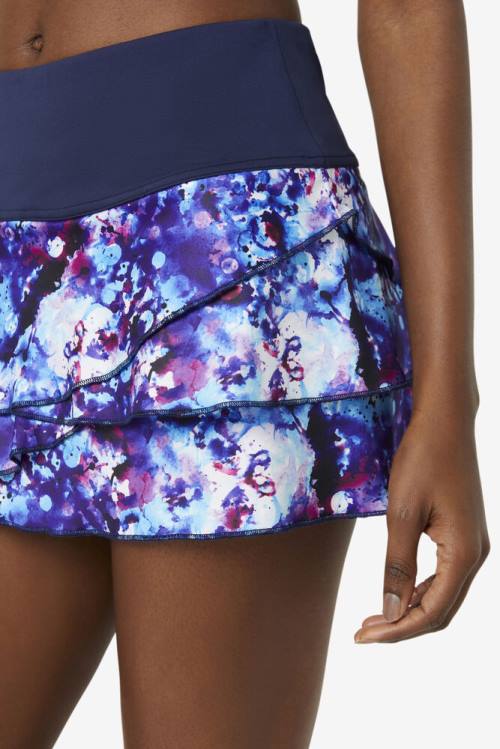 Fila Pickleball Tiered Printed Skort Naisten Hameet Laivastonsininen | Fila946PN