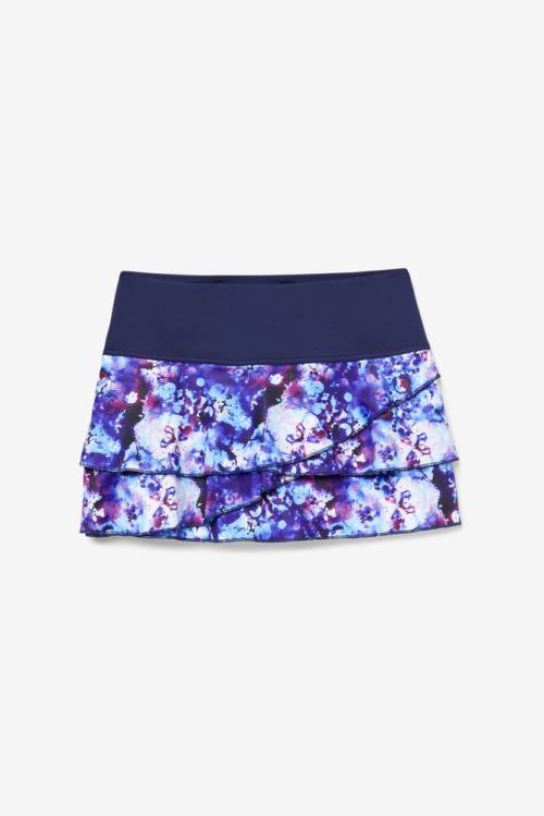 Fila Pickleball Tiered Printed Skort Naisten Hameet Laivastonsininen | Fila946PN
