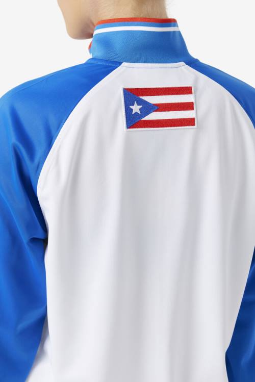 Fila Puerto Rico Track Naisten Takki Valkoinen Sininen Punainen | Fila910QP