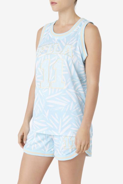 Fila Quincy Basketball Jersey Naisten Topit Sininen Valkoinen | Fila534MB