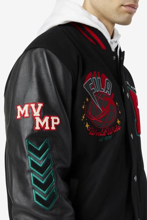 Fila Raddix Varsity Miesten Takki Mustat Punainen Vihreä | Fila504HZ