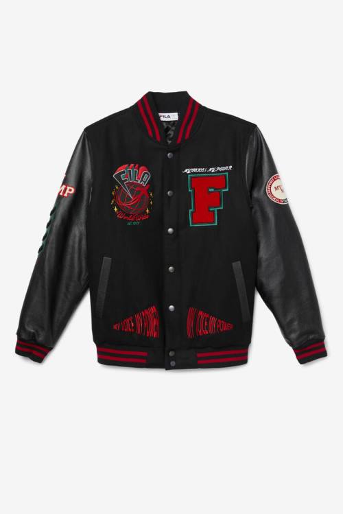 Fila Raddix Varsity Miesten Takki Mustat Punainen Vihreä | Fila504HZ