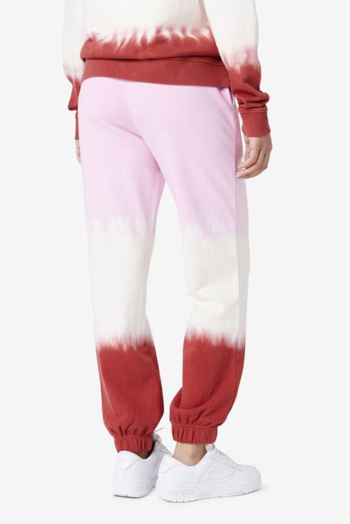 Fila Raleigh Tie Dye Jogger Naisten Housut Valkoinen Punainen | Fila052QW
