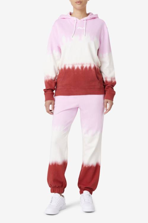 Fila Raleigh Tie Dye Jogger Naisten Housut Valkoinen Punainen | Fila052QW