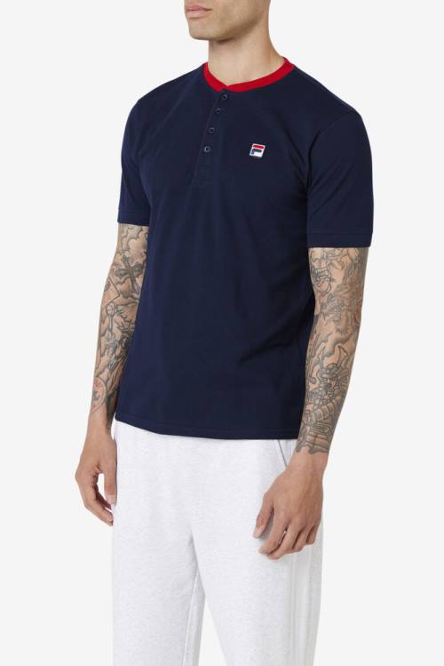Fila Ralph Henley Miesten T Paidat Laivastonsininen Punainen | Fila598UF