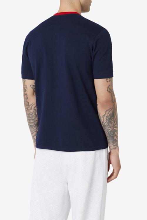 Fila Ralph Henley Miesten T Paidat Laivastonsininen Punainen | Fila598UF