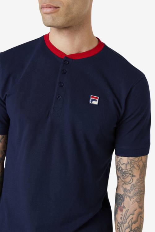Fila Ralph Henley Miesten T Paidat Laivastonsininen Punainen | Fila598UF