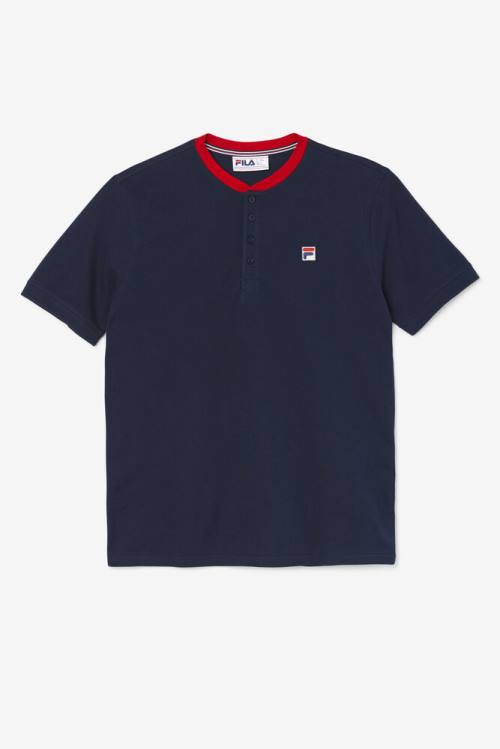 Fila Ralph Henley Miesten T Paidat Laivastonsininen Punainen | Fila598UF