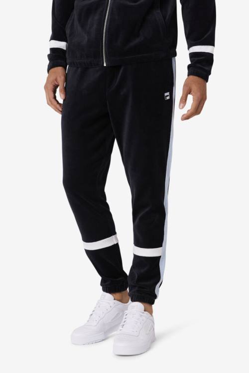 Fila Ravid Velour Miesten Housut Mustat Valkoinen | Fila014KB