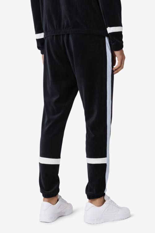 Fila Ravid Velour Miesten Housut Mustat Valkoinen | Fila014KB