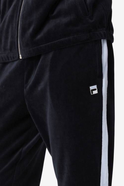 Fila Ravid Velour Miesten Housut Mustat Valkoinen | Fila014KB