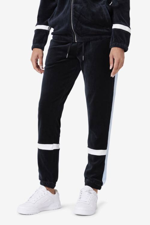 Fila Ravid Velour Miesten Housut Mustat Valkoinen | Fila014KB