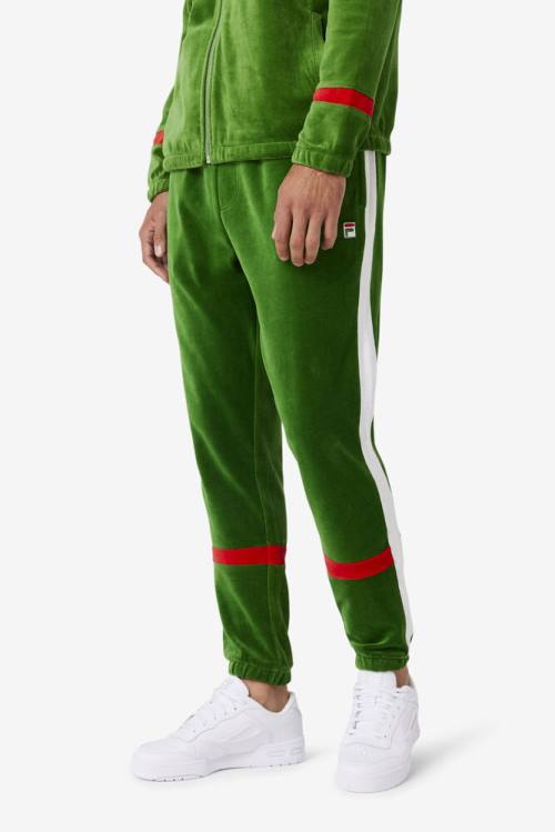 Fila Ravid Velour Miesten Housut Valkoinen Punainen | Fila935KH