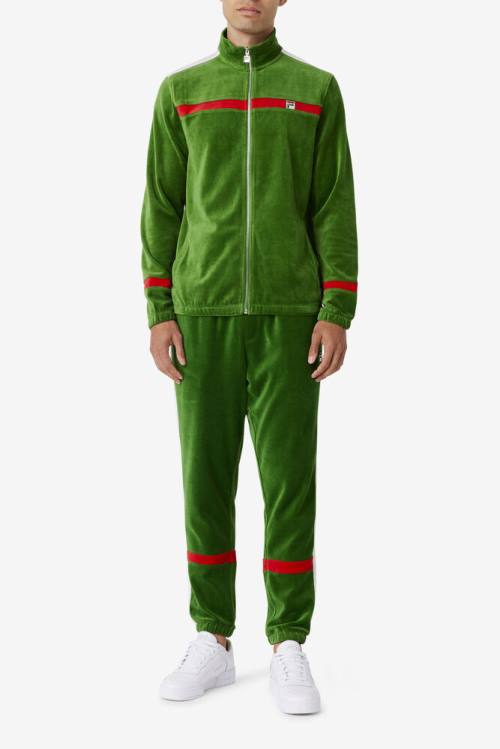 Fila Ravid Velour Miesten Housut Valkoinen Punainen | Fila935KH