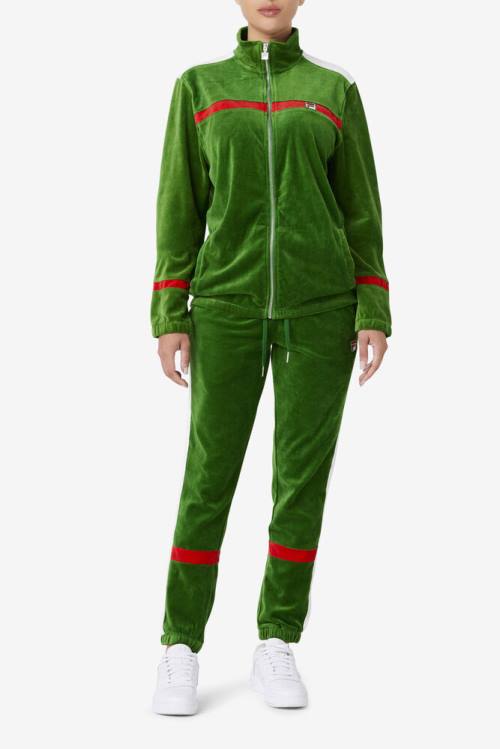 Fila Ravid Velour Miesten Housut Valkoinen Punainen | Fila935KH
