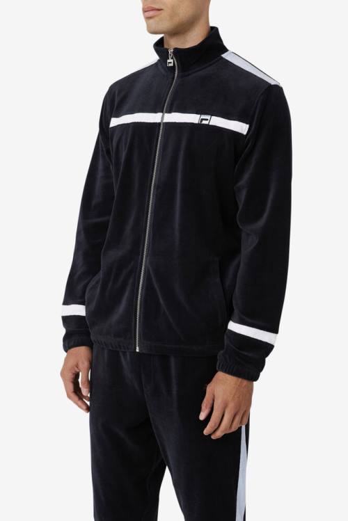 Fila Ravid Velour Miesten Takki Mustat Valkoinen | Fila594ZA