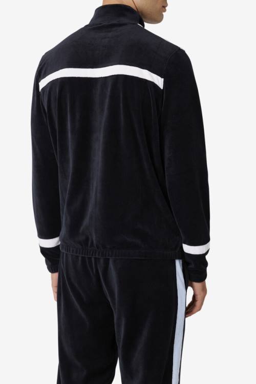 Fila Ravid Velour Miesten Takki Mustat Valkoinen | Fila594ZA