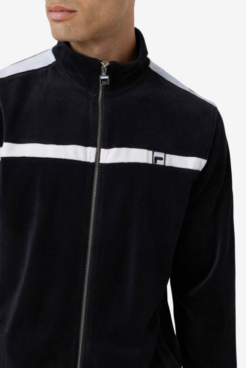 Fila Ravid Velour Miesten Takki Mustat Valkoinen | Fila594ZA