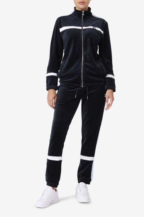 Fila Ravid Velour Miesten Takki Mustat Valkoinen | Fila594ZA
