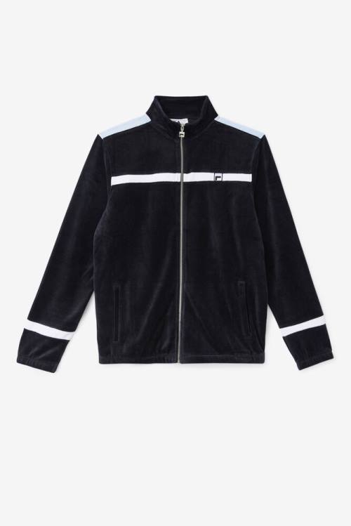 Fila Ravid Velour Miesten Takki Mustat Valkoinen | Fila594ZA