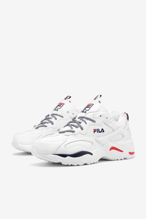 Fila Ray Tracer Miesten Tennarit Valkoinen Laivastonsininen Punainen | Fila079IX