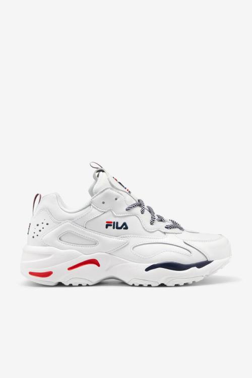 Fila Ray Tracer Miesten Tennarit Valkoinen Laivastonsininen Punainen | Fila079IX