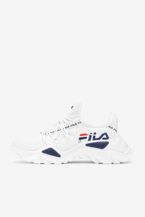 Fila Relectrove Premium Miesten Tennarit Valkoinen Laivastonsininen Punainen | Fila830VH