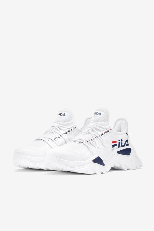 Fila Relectrove Premium Miesten Tennarit Valkoinen Laivastonsininen Punainen | Fila830VH