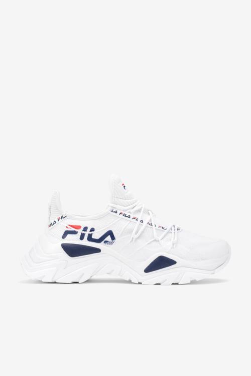 Fila Relectrove Premium Miesten Tennarit Valkoinen Laivastonsininen Punainen | Fila830VH