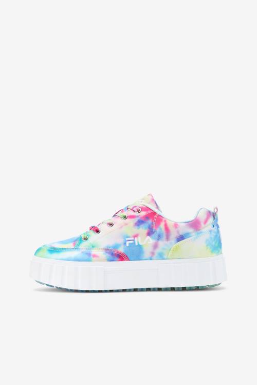Fila Sandblast Low Mottled Tie Dye Naisten Tennarit Vihreä Sininen Valkoinen | Fila452QZ