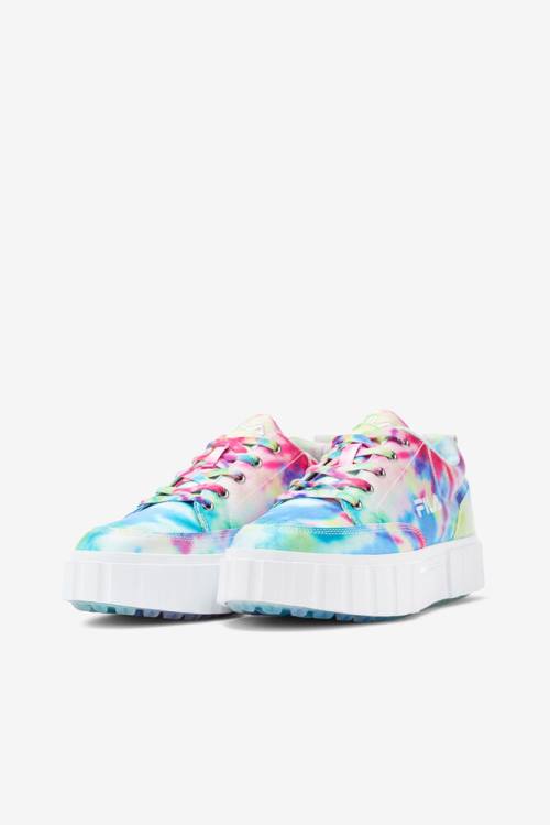 Fila Sandblast Low Mottled Tie Dye Naisten Tennarit Vihreä Sininen Valkoinen | Fila452QZ
