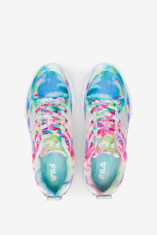 Fila Sandblast Low Mottled Tie Dye Naisten Tennarit Vihreä Sininen Valkoinen | Fila452QZ
