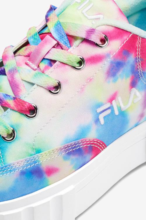 Fila Sandblast Low Mottled Tie Dye Naisten Tennarit Vihreä Sininen Valkoinen | Fila452QZ