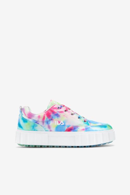 Fila Sandblast Low Mottled Tie Dye Naisten Tennarit Vihreä Sininen Valkoinen | Fila452QZ