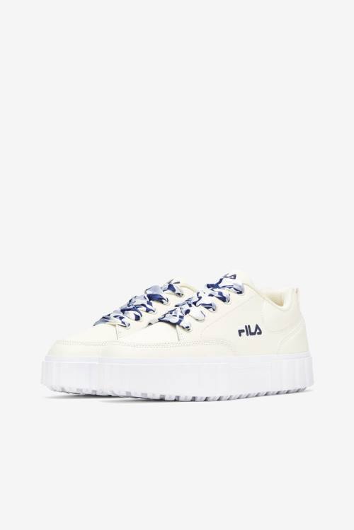 Fila Sandblast Low Satin Pitsi Naisten Tennarit Valkoinen Laivastonsininen | Fila038HY