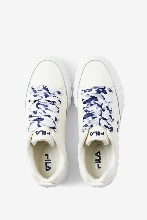 Fila Sandblast Low Satin Pitsi Naisten Tennarit Valkoinen Laivastonsininen | Fila038HY