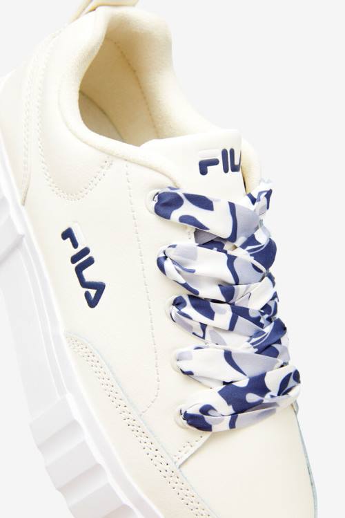 Fila Sandblast Low Satin Pitsi Naisten Tennarit Valkoinen Laivastonsininen | Fila038HY