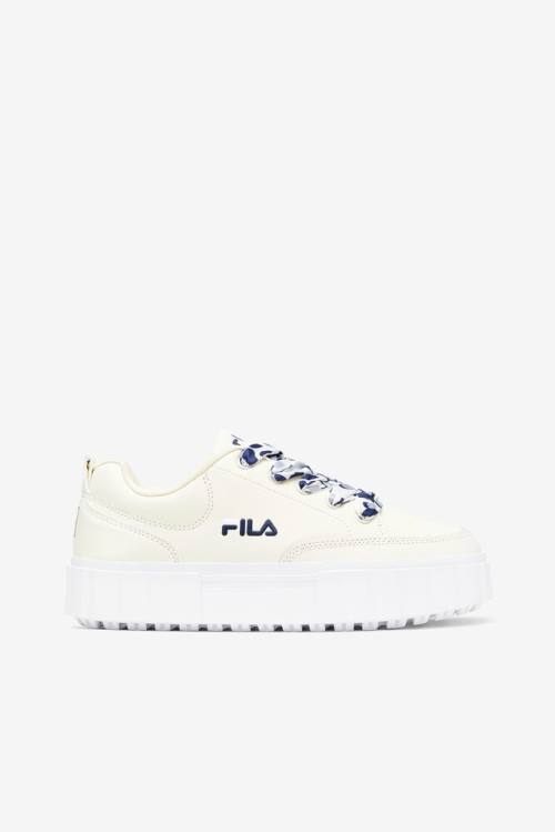 Fila Sandblast Low Satin Pitsi Naisten Tennarit Valkoinen Laivastonsininen | Fila038HY