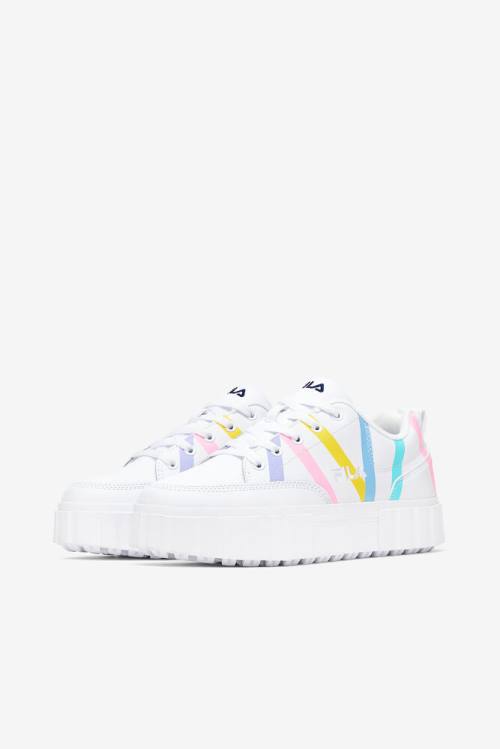 Fila Sandblast Low Stripe Naisten Tennarit Valkoinen Sininen | Fila102LY