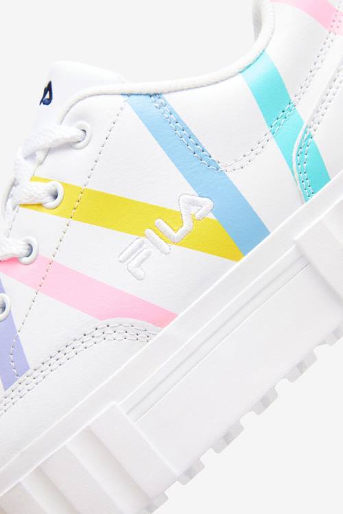 Fila Sandblast Low Stripe Naisten Tennarit Valkoinen Sininen | Fila102LY