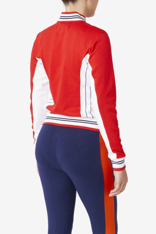 Fila Settanta Ii Naisten Takki Punainen Valkoinen Laivastonsininen | Fila430ZA